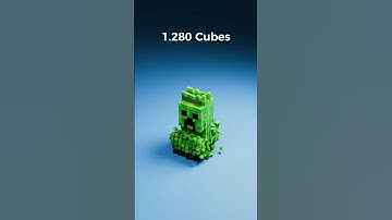 Satisfying Minecraft Creeper Breaks Into Thousands of Cubes 💚 #blender #minecraftanimation