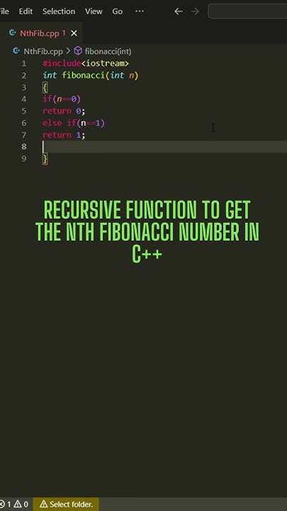 RECURSIVE FUNCTION TO GET THE NTH FIBONACCI NUMBER IN C++ #java # ...
