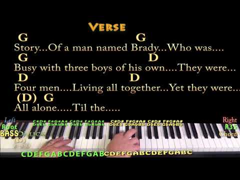 The Brady Bunch TV Theme Piano Cover Lesson In G With Chords Lyrics