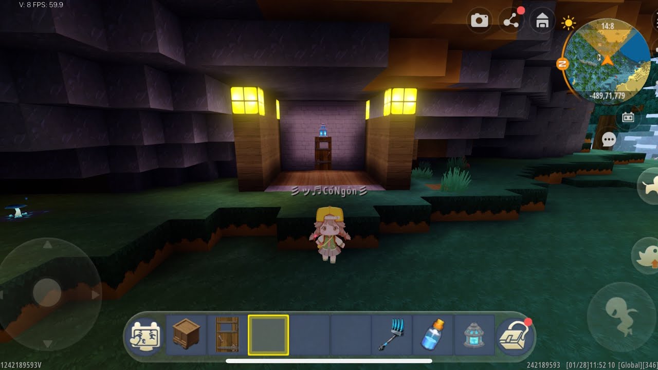 Xây biệt thự mini world trong hang đầy đủ tiện nghi