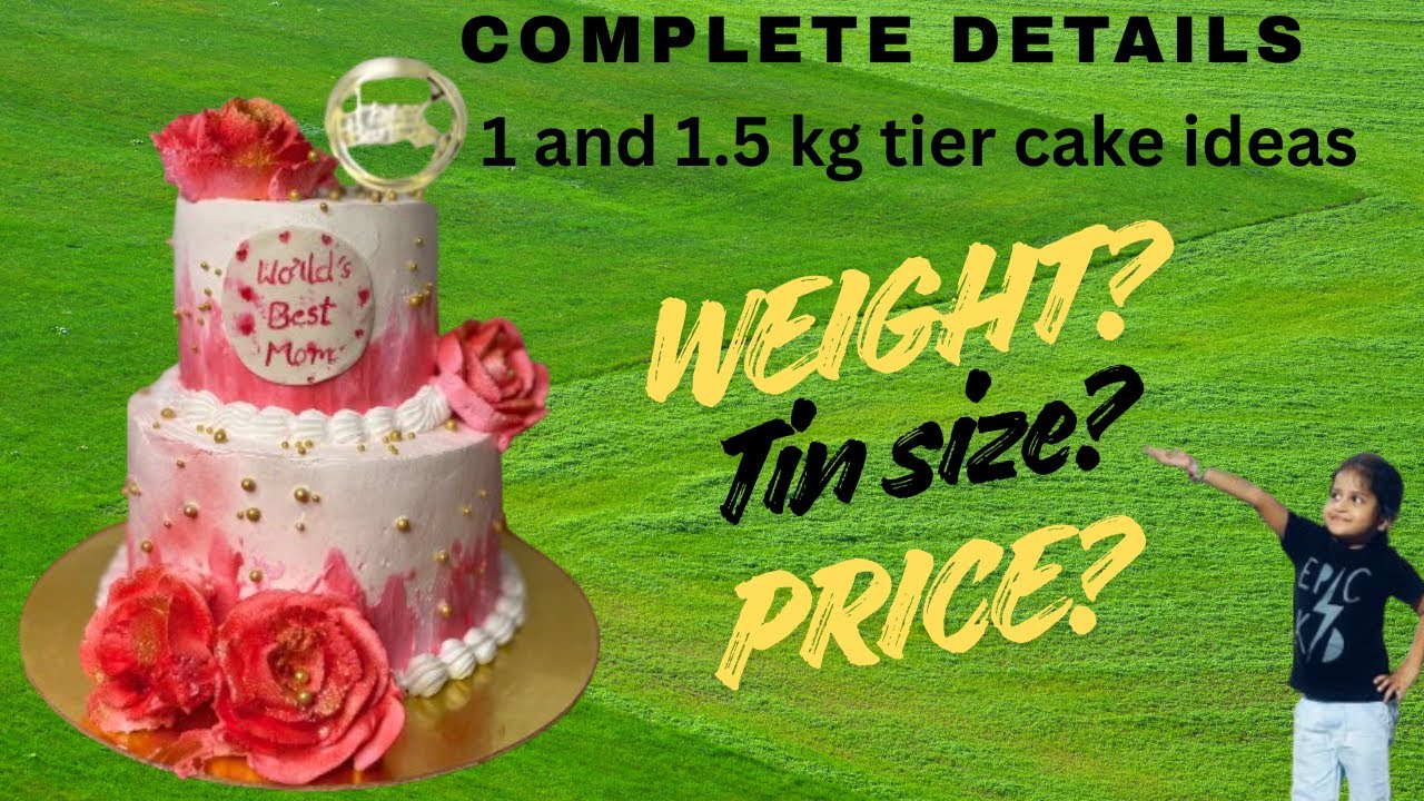 Complete details about tier cake designs  || how to make 2 tier cake design in 1 kg 