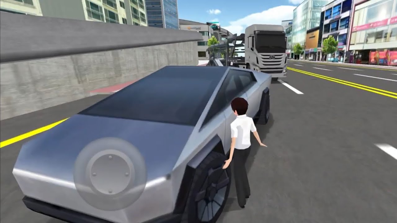 New Electric Tesla Cybertruck Stuck in Parking Garage - 3D Driving Class 2025 - Best game Android