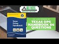 Texas DPS Drivers Handbook 84 Questions with Answers