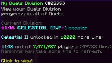 Overall Celestial in Hypixel Duels (50,000 Wins)