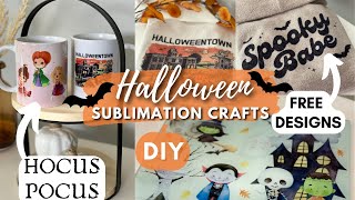 HALLOWEEN DIY Sublimation Craft Ideas Hocus Pocus | Halloweentown + FREE Designs