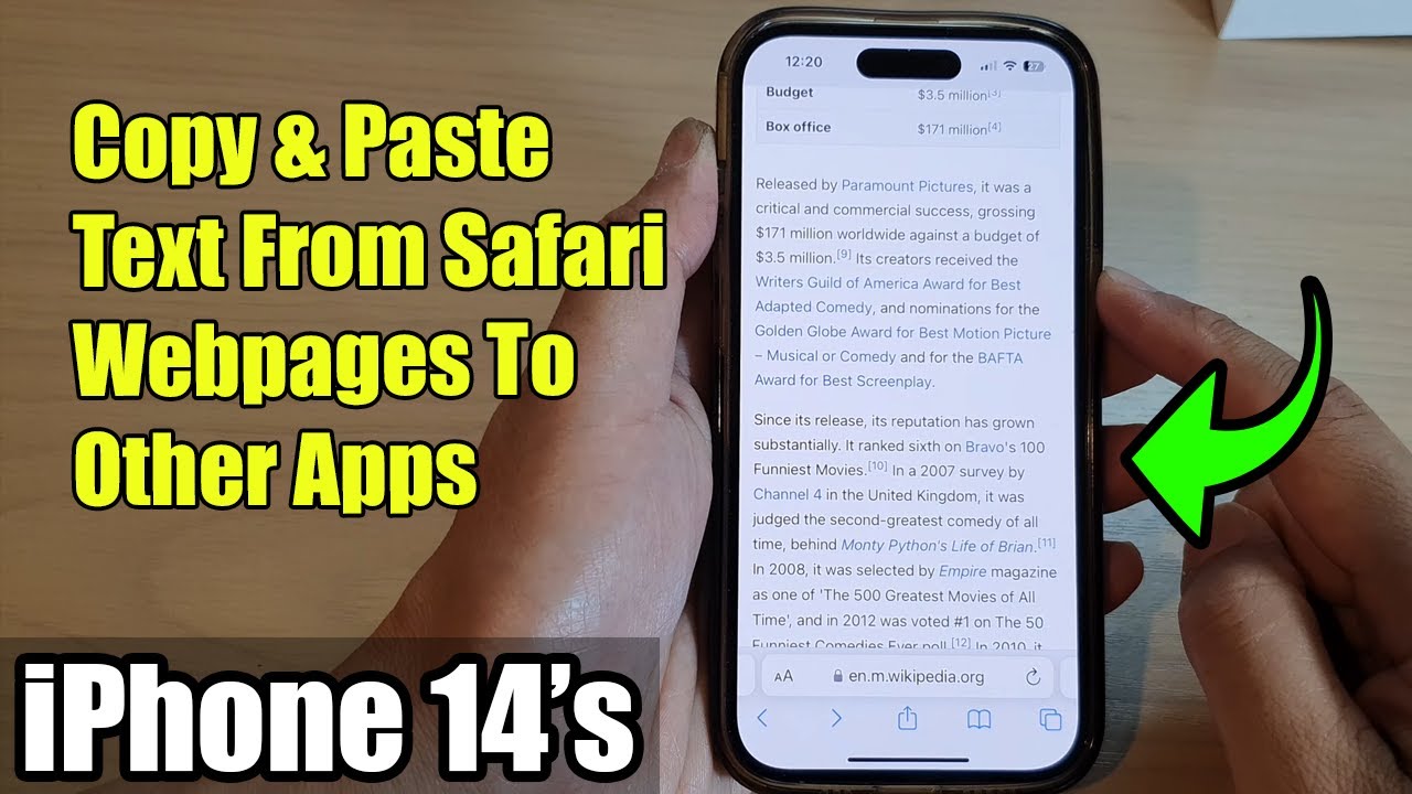 iPhone 14/14 Pro Max: How to Copy & Paste Text From Safari Webpages To ...