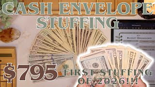 $795 Cash Envelope Stuffing | FIRST Stuffing Of 2026 | Etsy Income & Tip Money | 26 Year Old BudgeTS