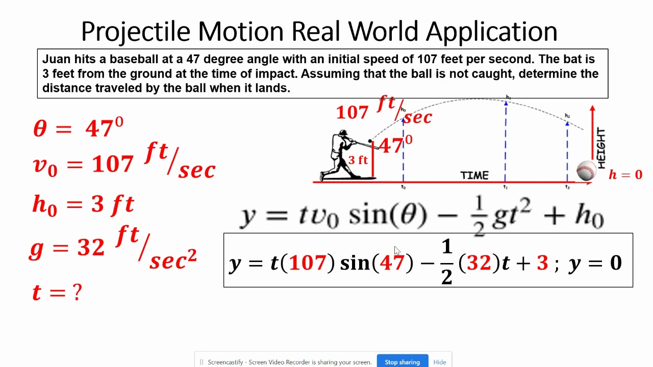 projectile motion problem solving examples