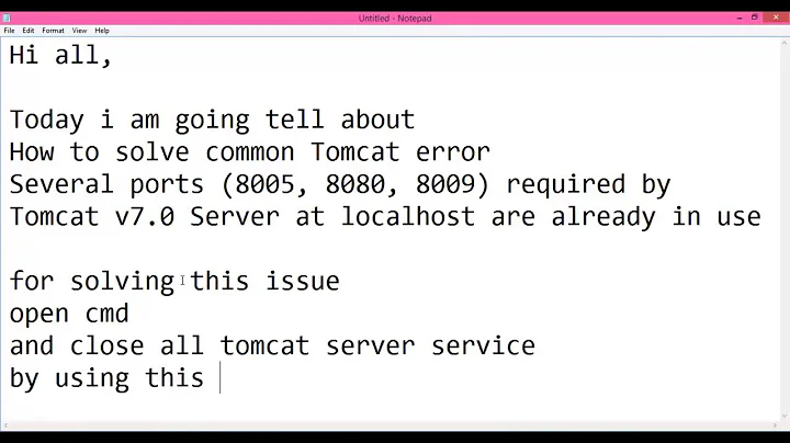 How to solve common Tomcat error-8080 address already in use