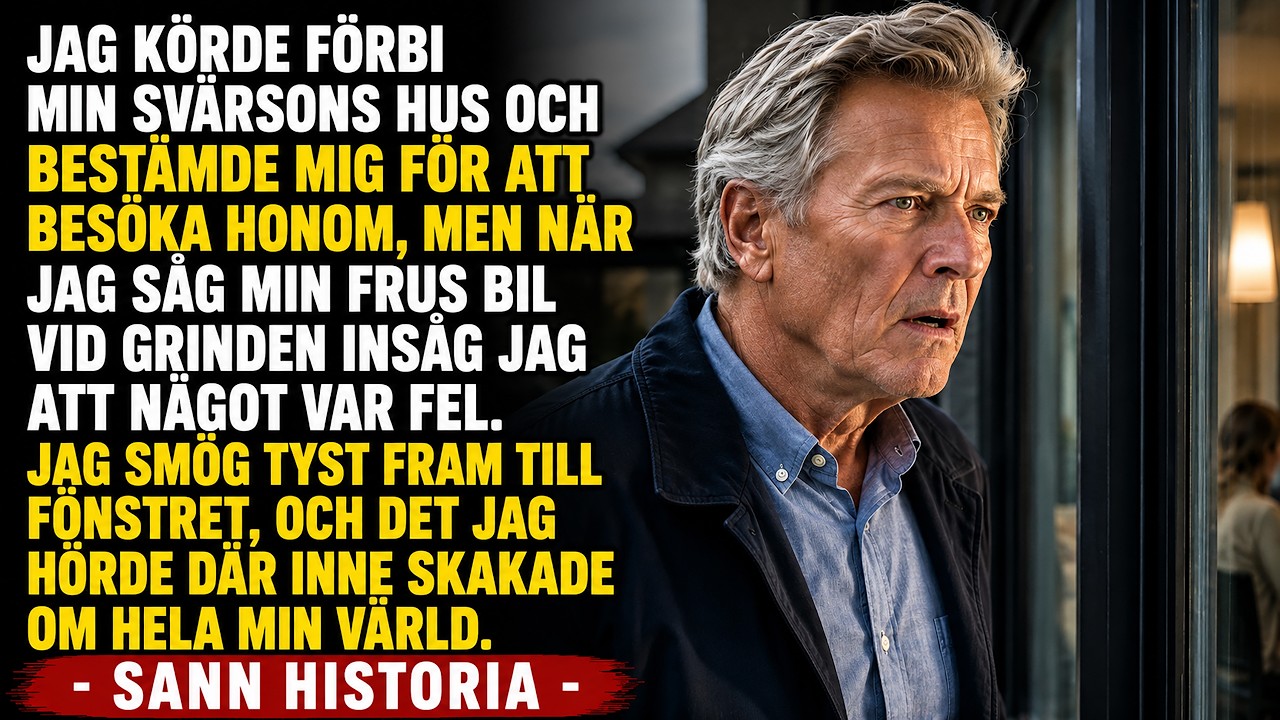 Jag stannade till vid min svärsons radhus för att fråga om han ville följa med på middag, men genom fönstret hörde jag min frus röst: ”När den gamle idioten skriver under papperen har vi äntligen...