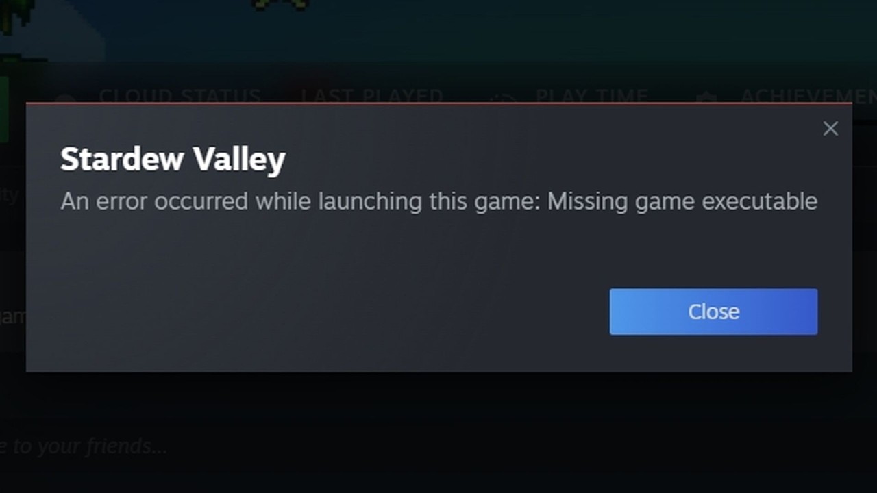 💾 An error occurred while launching updating this game  Missing executable