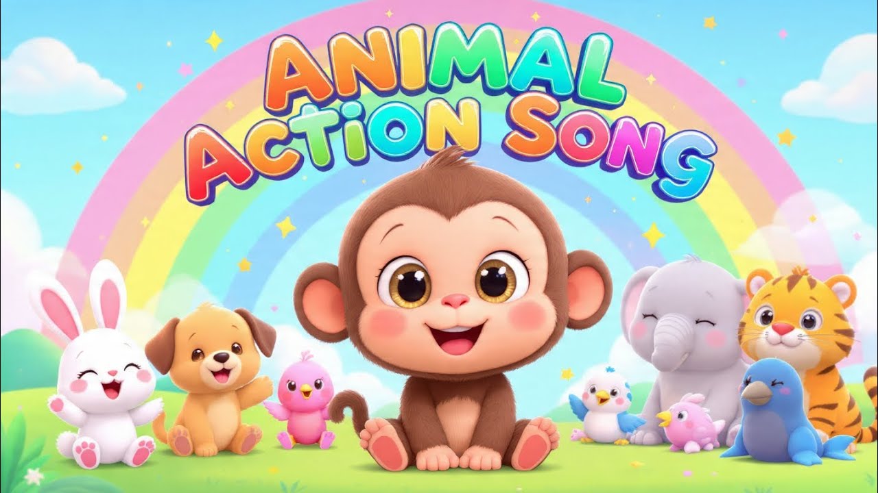 Animal Action Song | Fun Kids Rhyme | Monkey Dance & Animal Moves