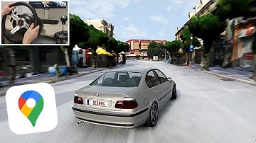 BeamNG street drifting on Google Maps city