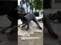 Backyard Patio Tile Installation Process #PatioPavers #Landscaping #SatisfyingBuilds