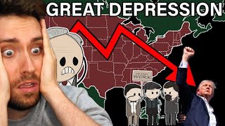 The Great Depression in 12 Minutes (Casual Economics): Atrioc Reacts