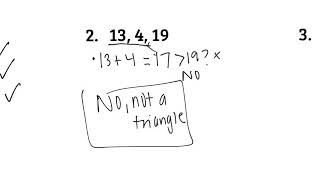 Triangle Angle Sum and Triangle Inequality Theorem