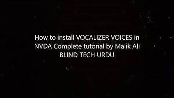 How to download, install, and use vocalizer voices in NVDA. | Blind Tech Urdu