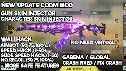 NEW CODM GARENA/GLOBAL MOD / SKIN INJECTOR / SAFE MAIN / FIX CRASH / PLAYSAFE ONLY / NO NEED VIRTUAL