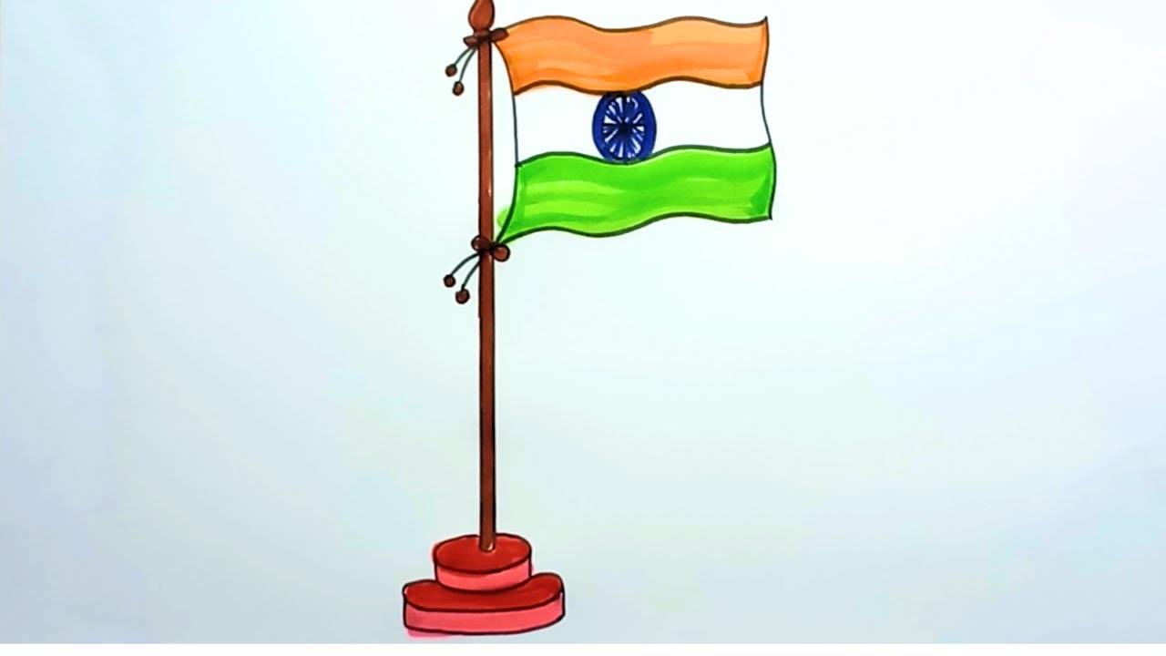 How to Draw Indian Flag | Indian Flag Drawing for Kids | Easy Step by Step
