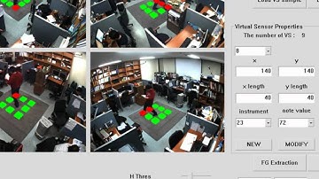 Dance Dance Machine with 3D virtual sensors based collision detection
