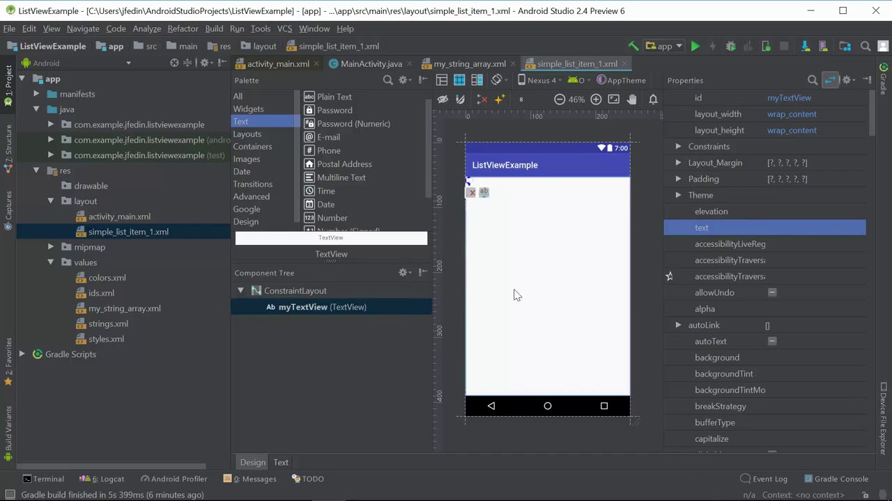 121 ListView with Basic Adapter - YouTube