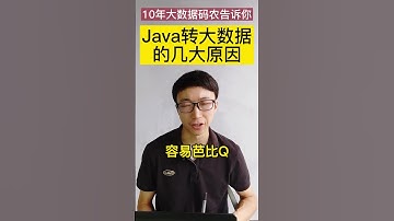 Java开发为什么要转大数据？