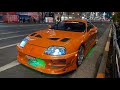 Paul walker's Toyota supra Fast and the Furious skin spotted in Tokyo supercar