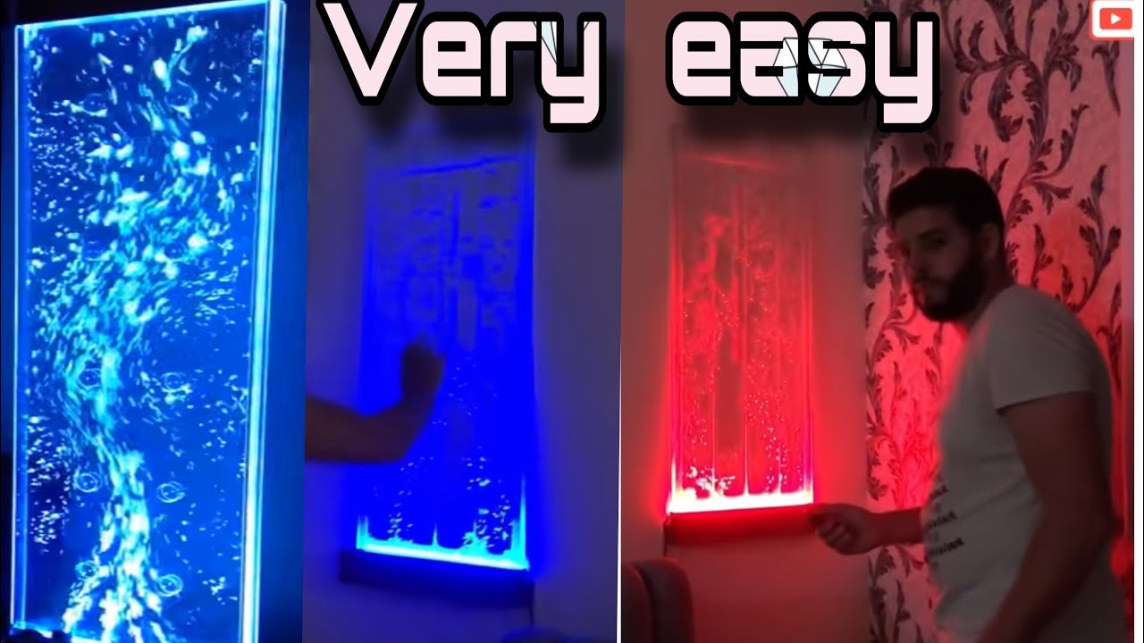 diy bubble wall water easy / كيفية صناعة ستائر مائية مضيئة - عمل ستارة مائية مضيئة