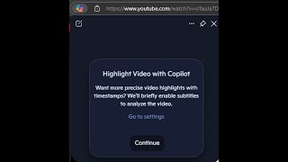 Summarizing a YouTube video with timestamps thanks to Copilot Mode