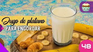 JUGO DE PLATANO PARA ENGORDAR / BATIDO SALUDABLE para desayunar / con avena y mantequilla de maní