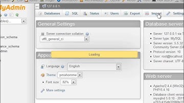 Importing a MySQL database with phpMyAdmin
