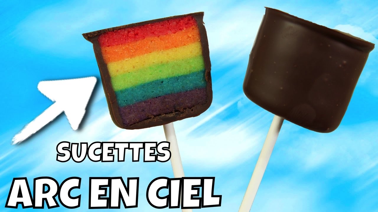 Sucette Ronde Avec Des Remous Arc-en-ciel Colorés Sur Un Fond Uni