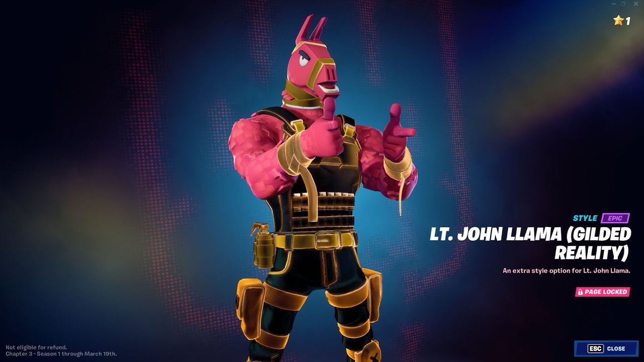 How To Unlock Lt Jhon Llama Gilded Reality Super Style Fortnite Chapter 3 Season 1 Youtube 