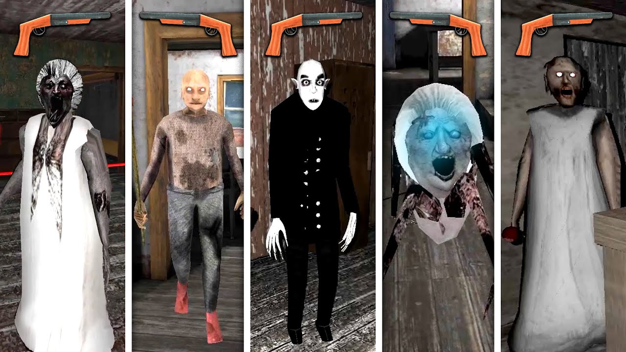 Using Grandpa Shotgun In DVloper All Remake Games - Granny All Chapters And The Twins