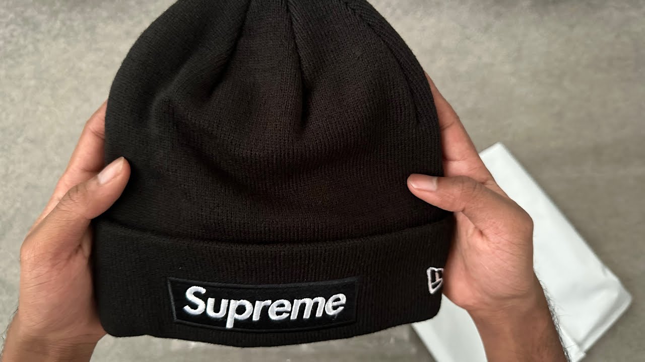 Supreme x New Era Box Logo Beanie 'Black' ( Full Review ) - YouTube