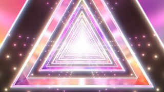 Abstract Retro Futuristic Triangle Tunnel and Rainbow Lights Portal 4K TikTok Trend Background