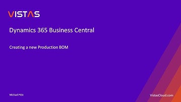 Dynamics 365  Business Central  - Creating a new Production BOM