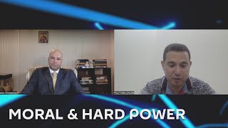 Ми з Михайло Кациним. Topic: Moral &amp; hard power. Aaron Charpentier.