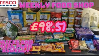 Weekly food haul. meal plan. prices aswell. #weeklyfoodshop #groceryhaul #mealplan #tescohaul #tesco