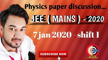 JEE Main 2020 - 7 jan (shift 1) Physics [ Q:1 to Q:10]