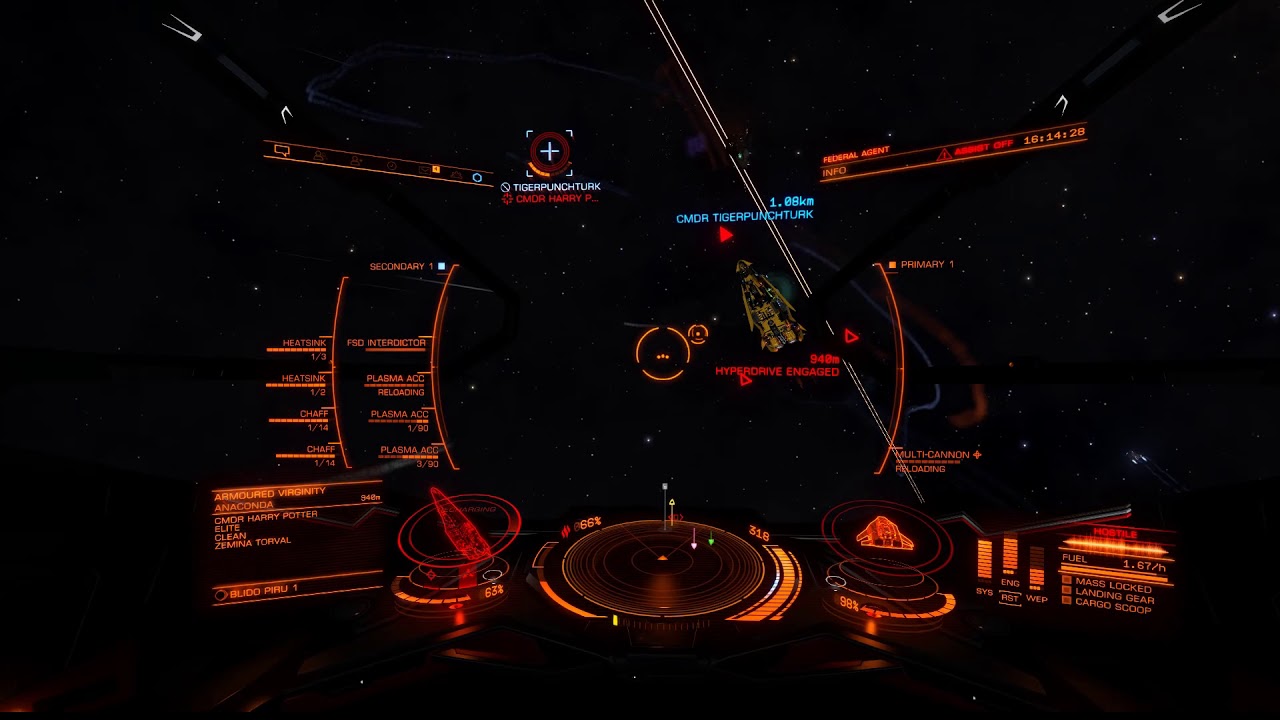 Elite Dangerous PVP | CMDR HARRY POTTER (Friend Ship Drive Charging ...