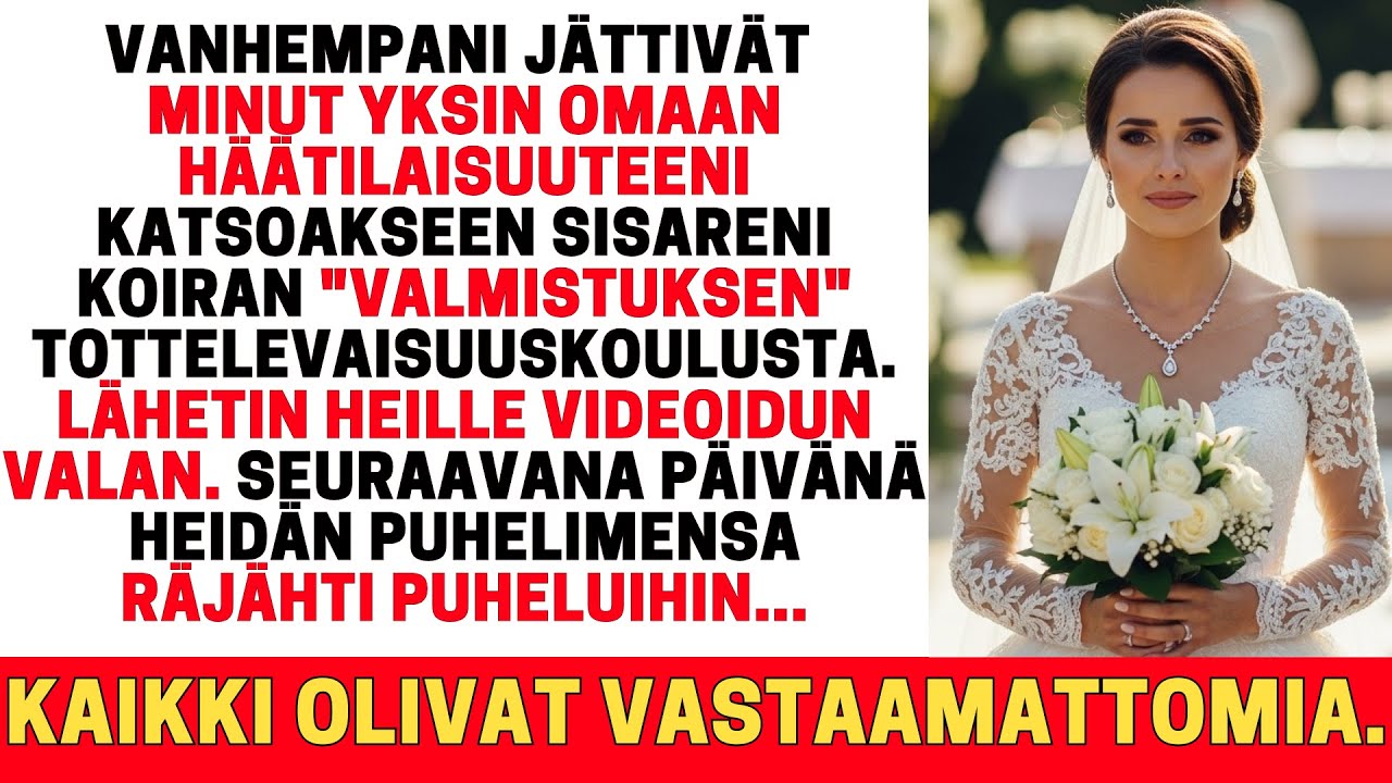 VANHEMPANI JÄTTIVÄT HÄÄNI VÄLIIN MENNÄKSEEN SISARENI KOIRAN TOTTELEVAISUUSKOULUN JUHLAAN.