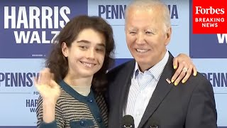 WATCH: President Biden Brings His Granddaughter Natalie On Stage During A Campaign Event In PA