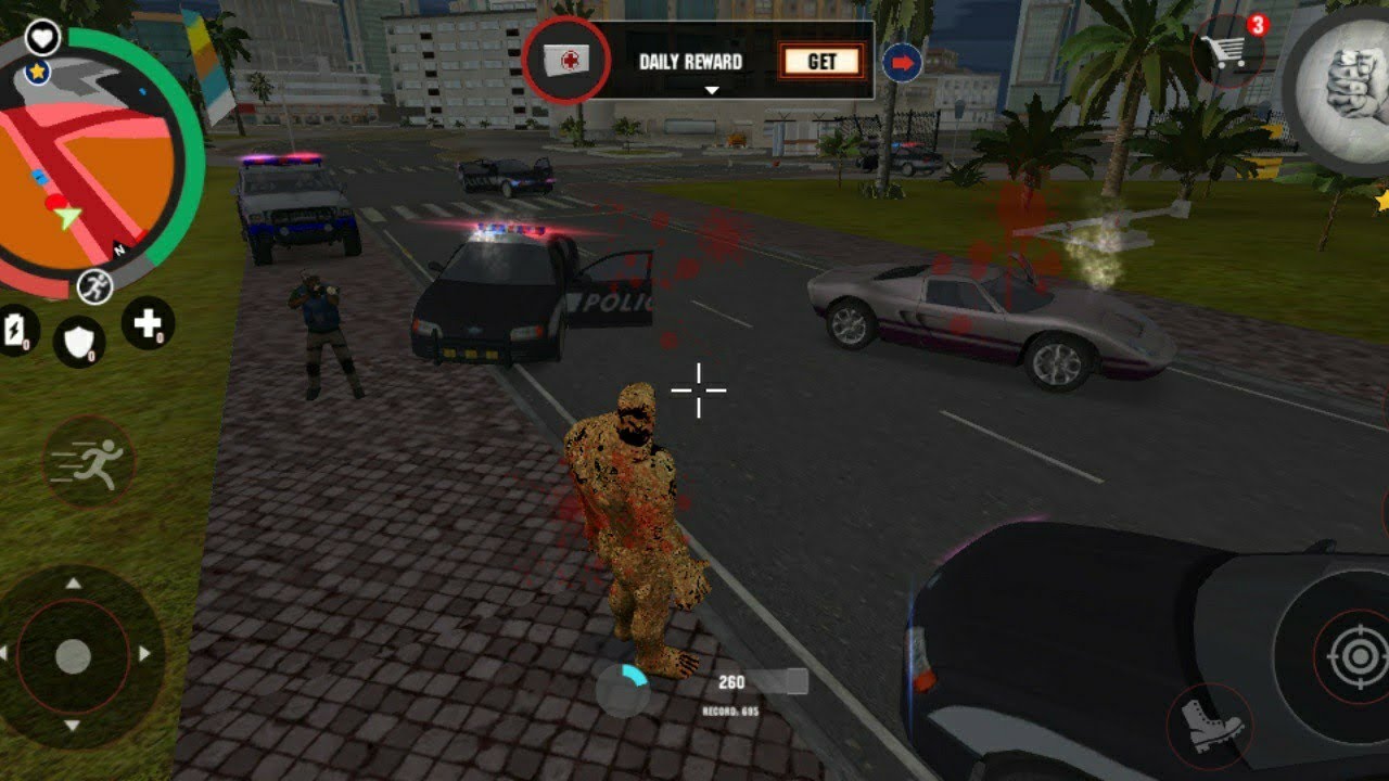 Stone Giant Destroyed City Driving super Car and episode from police in open world 