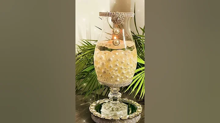 CRYSTAL AND PEARL CENTERPIECE VASE DIY #shorts