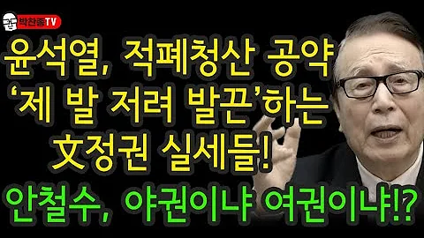윤석열, 적폐청산 공약 '제 발 저려 발끈'하는 文정권 실세들!. 안철수, 야권이냐 여권이냐!? / [박찬종TV]