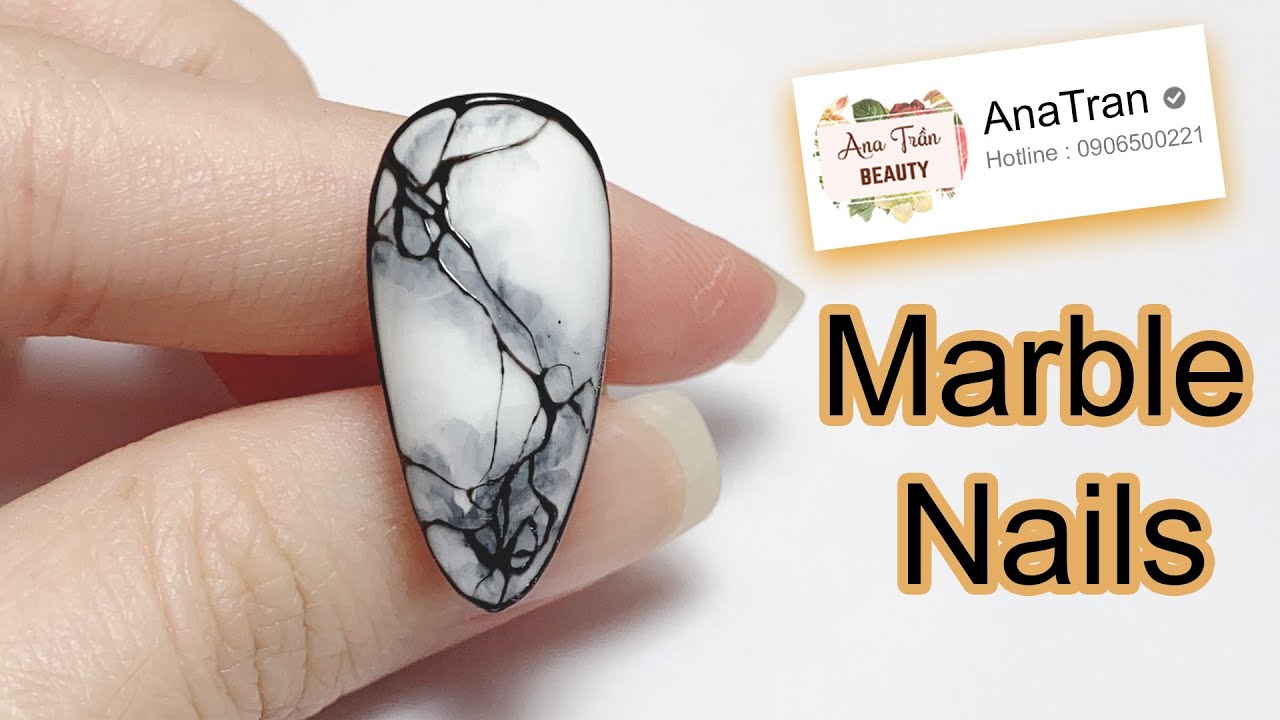 MARBLE NAIL IN BLACK AND WHITE - YouTube