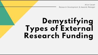 Demystifying Types Of External Research Funding
