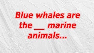 Blue whales are the marine animals (CodyCross Crossword Answer) Details