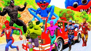 Siêu Nhân Người Nhện Chạy Xe Ô Tô Cứu Hỏa Giải Cứu Siêu Anh Hùng Spiderman Cars, Superheroes, Hulk